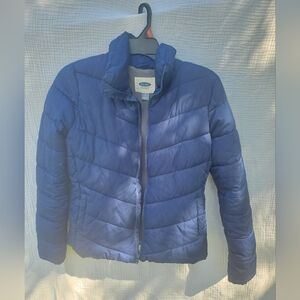 Old Navy Women's Deep Blue Puffer Coat XS Preowned
